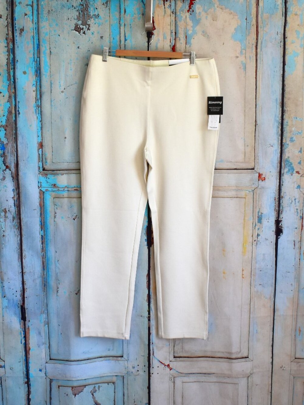 Women's Rafaella “The Slim” High Rise Dress Pants Slimming XLARGE Egret NEW
